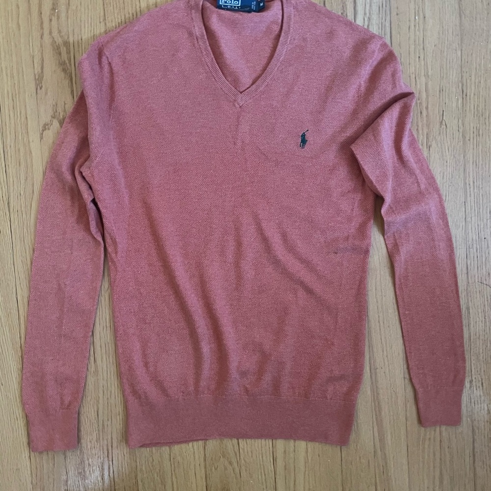 Ralph Lauren Rust V-Neck Sweater for Men
